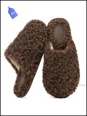 Women's Scuff Slippers Furry Memory Foam House Shoes Slip-On